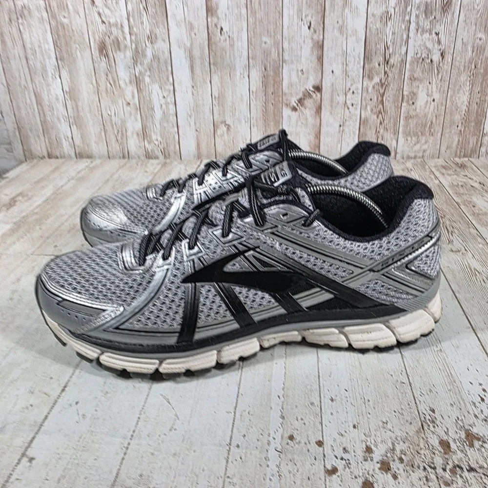 Brooks Adrenaline GTS 17 Mens Running Shoes Silver Black 1102411D033 Size 12 D
